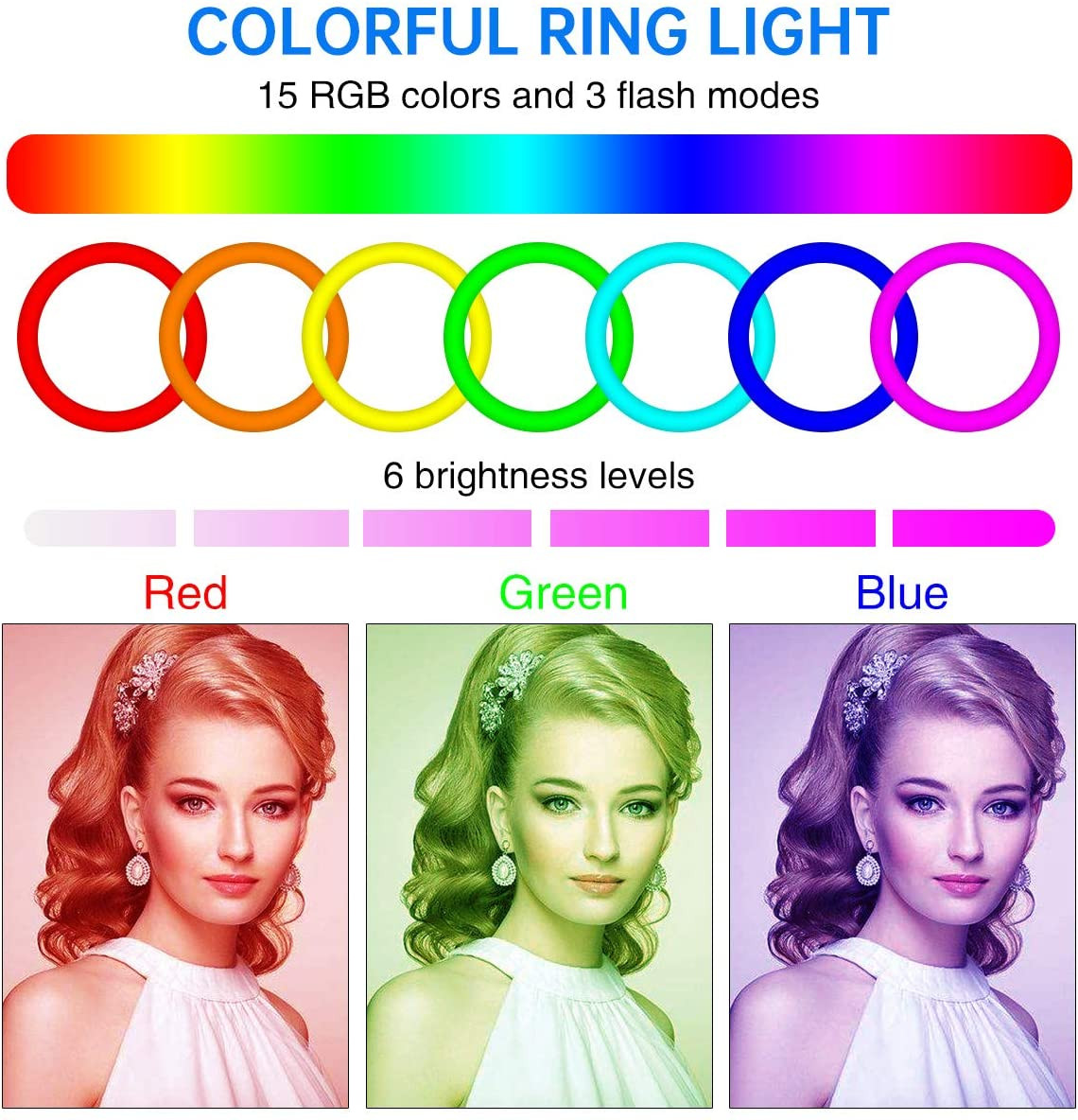 Miniatura 5 de Aro De Luz Rgb Led Flash 26 Cm